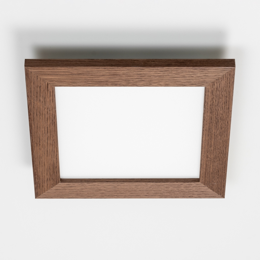 Eglo - LED RGBW ściemnialny przysufitowy panel SALOBRENA-C WOOD LED/16W/230V 2700-6500K 34x34 cm ciemny brąz + pilot zdalnego sterowania
