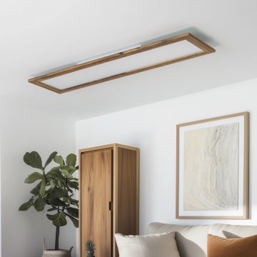 Eglo - LED RGBW Ściemnialny panel SALOBRENA-C WOOD LED/31W/230V 2700-6500K 34x124 cm brązowy + pilot zdalnego sterowania
