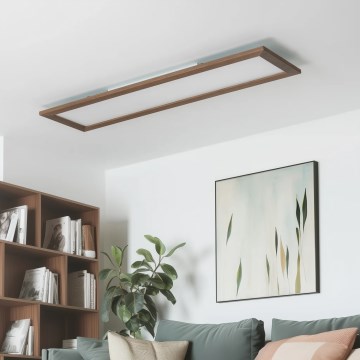 Eglo - LED RGBW Ściemnialny panel SALOBRENA-C WOOD LED/31W/230V 2700-6500K 34x124 cm ciemnobrązowy + pilot zdalnego sterowania