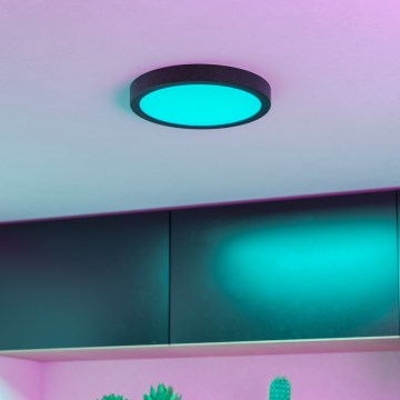 Eglo - LED RGBW ściemnialny plafon łazienkowy LED/11,2W/230V 2700-6500K śr. 21,1cm IP44 czarny