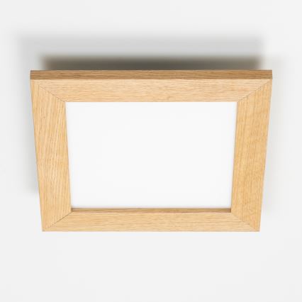 Eglo - LED RGBW ściemnialny przysufitowy panel SALOBRENA-C WOOD LED/16W/230V 2700-6500K 34x34 cm brązowy + pilot zdalnego sterowania
