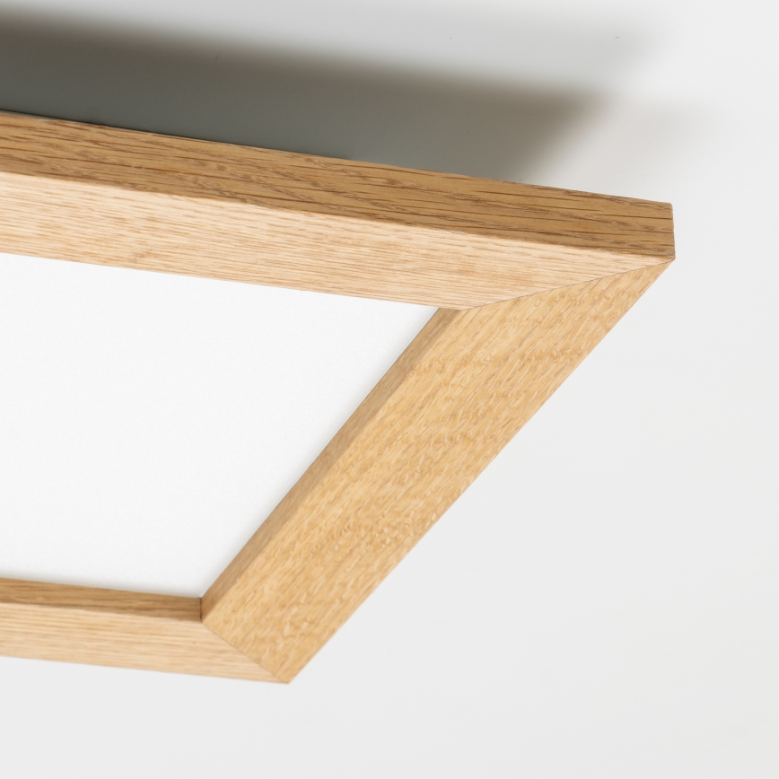 Eglo - LED RGBW ściemnialny przysufitowy panel SALOBRENA-C WOOD LED/16W/230V 2700-6500K 34x34 cm brązowy + pilot zdalnego sterowania