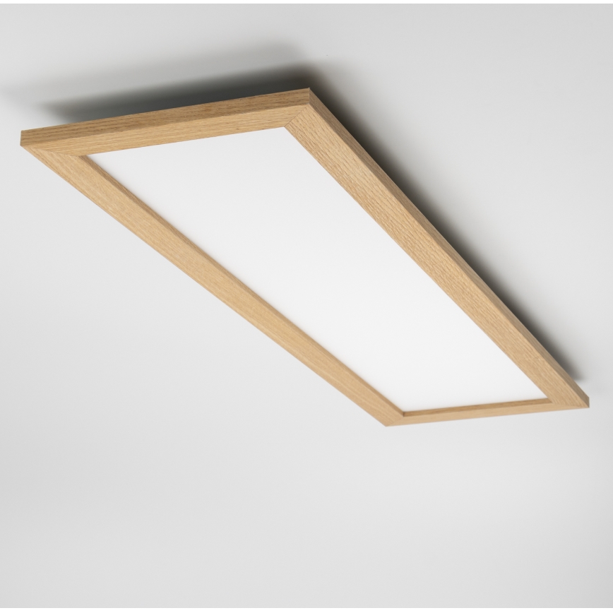 Eglo - LED RGBW ściemnialny przysufitowy panel SALOBRENA-C WOOD LED/34W/230V 2700-6500K 34x124 cm brązowy + pilot zdalnego sterowania