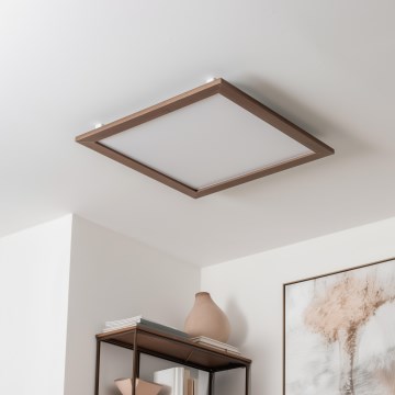 Eglo - LED Ściemnialny panel natynkowy SALOBRENA-CL WOOD LED/31W/230V 2700-6500K 64x64 cm ciemnobrązowy