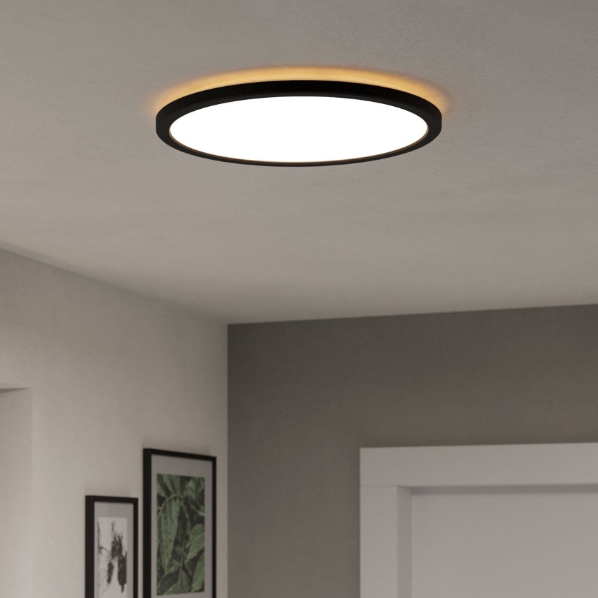 Eglo - LED Ściemnialny plafon łazienkowy LED/18,5W/230V 2700-6500K śr. 38,9 cm IP44 czarny + zdalne sterowanie