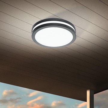 Eglo - LED Ściemnialny plafon łazienkowy LOCANA-C LED/14W/230V Bluetooth IP44 antracyt