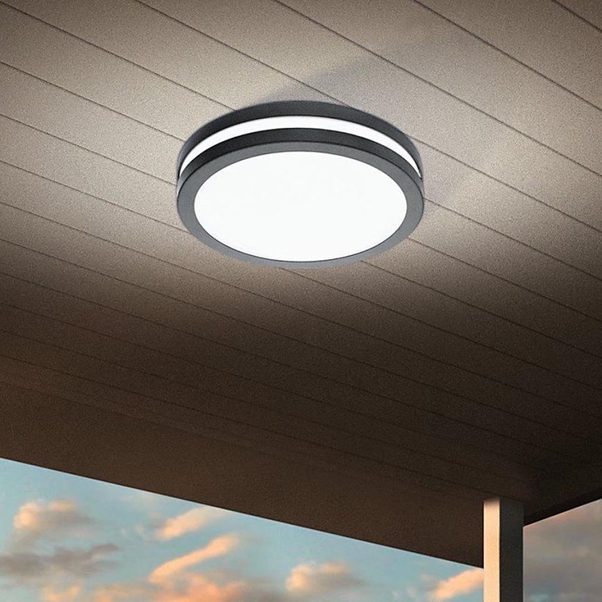 Eglo - LED Ściemnialny plafon łazienkowy LOCANA-C LED/14W/230V Bluetooth IP44 antracyt