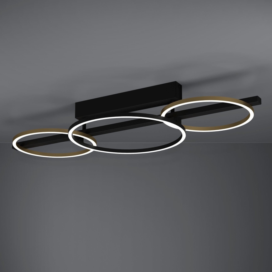 Eglo - LED Ściemnialny żyrandol natynkowy 2xLED/12,5W/230V + LED/15,5W 3000K czarny