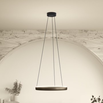 Eglo - LED ściemnialny żyrandol wiszący na linkach z czujnikiem ruchu 2xLED/25W/230V 2200-6500K średnica 80 cm brązowy