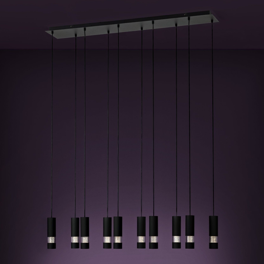 Eglo - LED Żyrandol na lince 10xGU10/4,6W/230V czarny