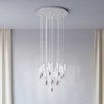 Eglo - LED Żyrandol na lince 15xLED/2,6W/230V 2200/3000/4000K błyszczący chrom