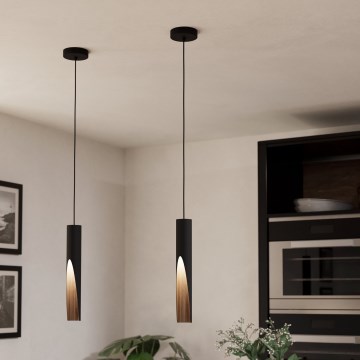 Eglo - LED Żyrandol na lince 1xGU10/4,5W/230V 3000K czarny/brązowy
