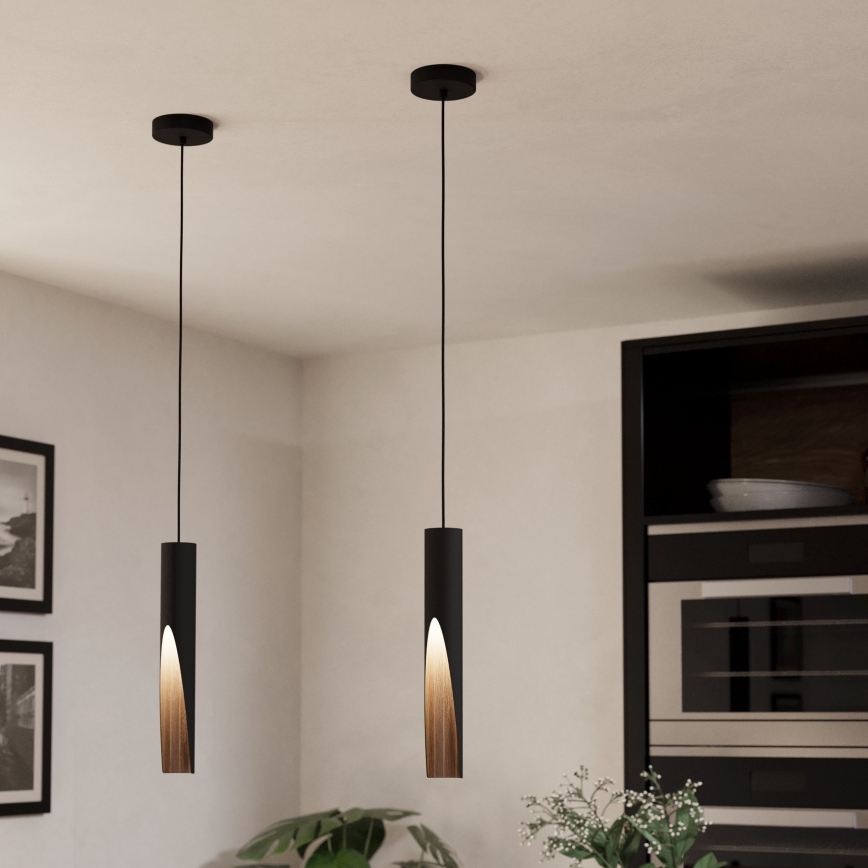 Eglo - LED Żyrandol na lince 1xGU10/4,5W/230V 3000K czarny/brązowy