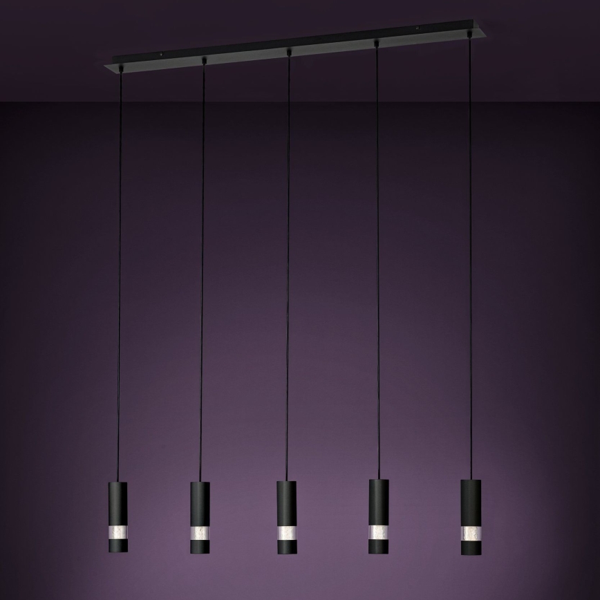 Eglo - LED Żyrandol na lince 5xGU10/4,6W/230V czarny