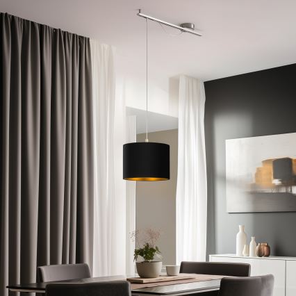 Eglo - LED Żyrandol na lince CALCENA 1xE27/60W/230V chrom/czarny