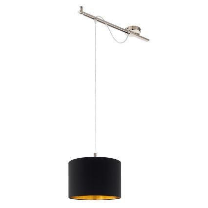 Eglo - LED Żyrandol na lince CALCENA 1xE27/60W/230V chrom/czarny
