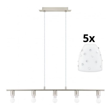 Eglo - LED Żyrandol na lince MY CHOICE 5xE14/4W/230V matowy chrom/biały