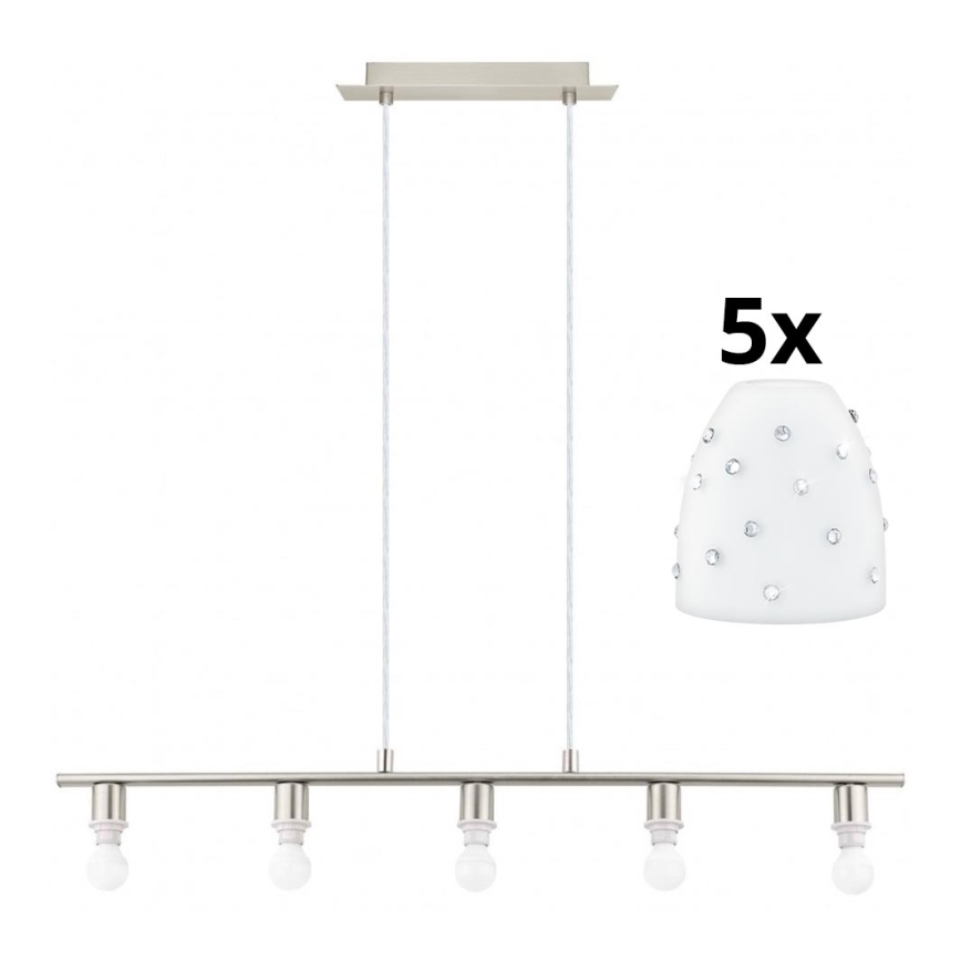Eglo - LED Żyrandol na lince MY CHOICE 5xE14/4W/230V matowy chrom/biały