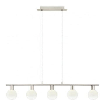 Eglo - LED Żyrandol na lince MY CHOICE 5xE14/4W/230V matowy chrom/biały