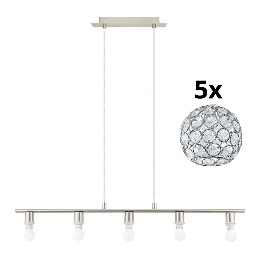 Eglo - LED Żyrandol na lince MY CHOICE 5xE14/4W/230V matowy chrom