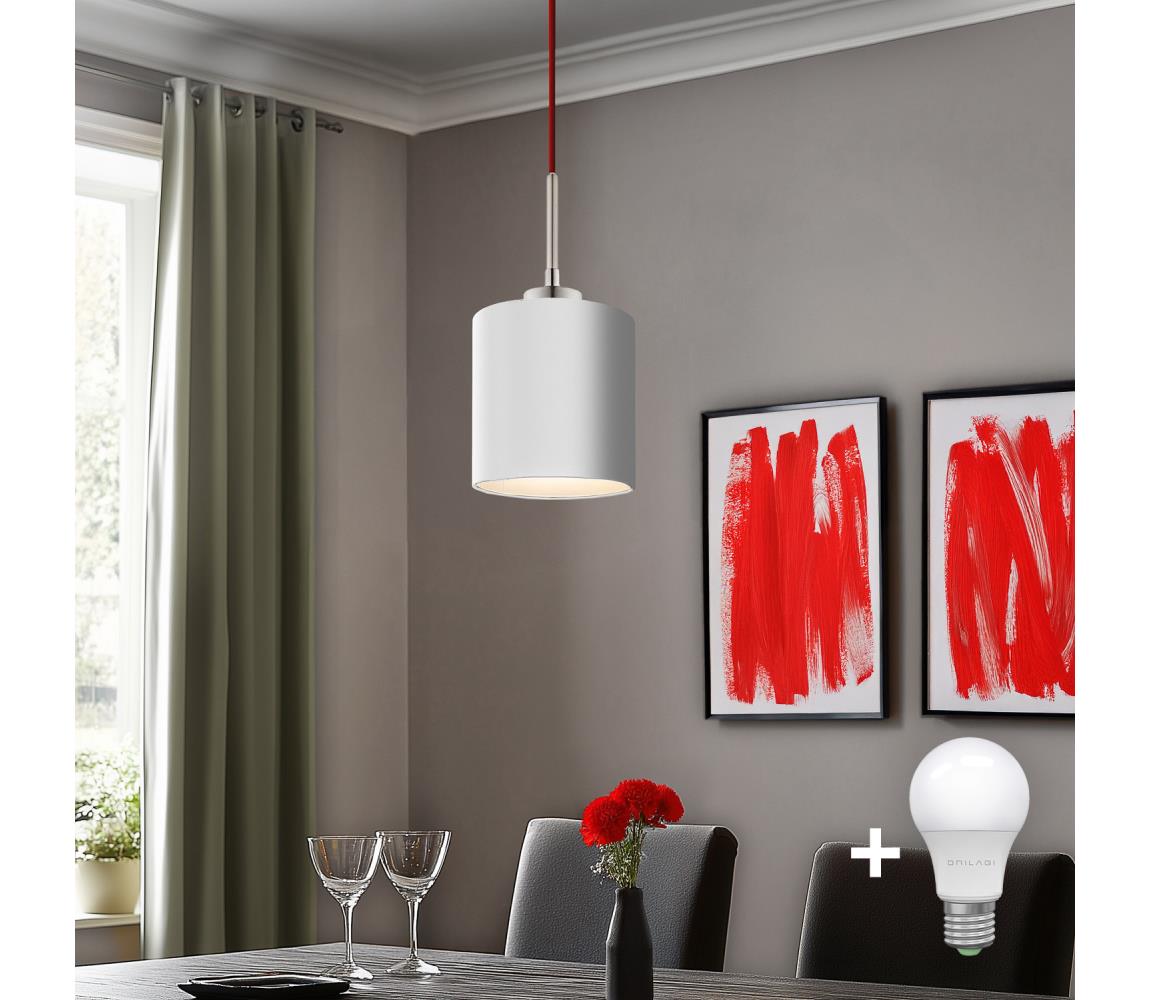 Eglo - LED Żyrandol na lince TUNJA 1xE27/60W/230V białe