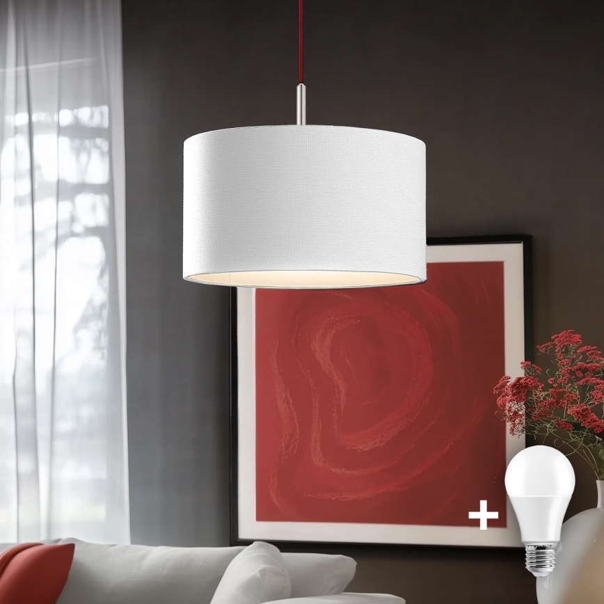 Eglo - LED Żyrandol na lince TUNJA 1xE27/60W/230V biały