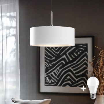 Eglo - LED Żyrandol na lince TUNJA 1xE27/60W/230V biały