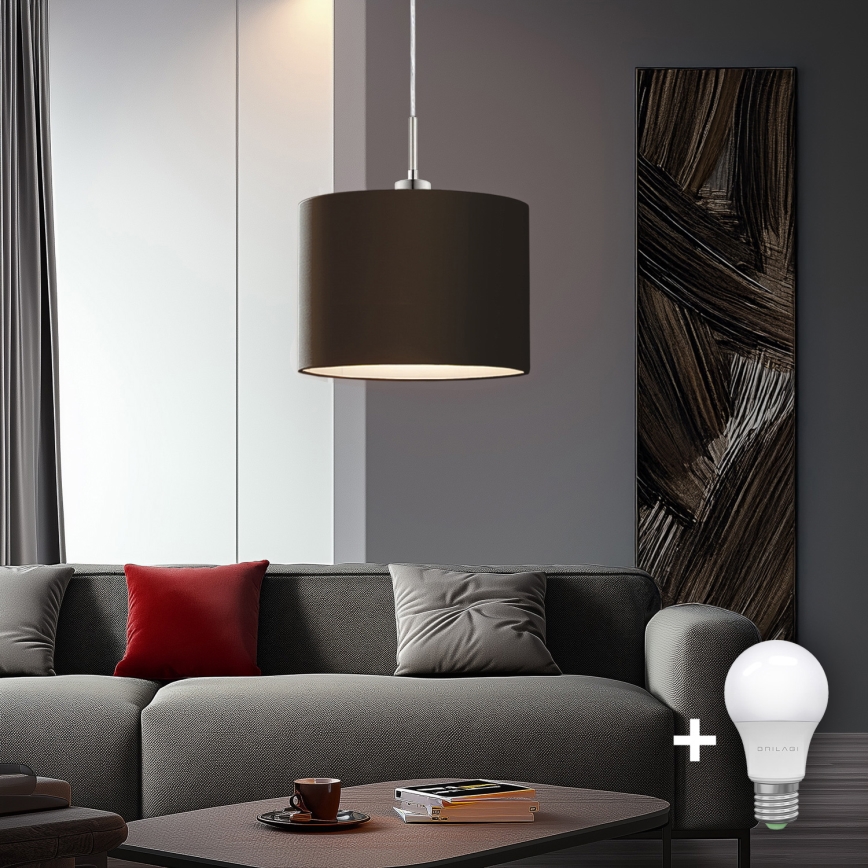 Eglo - LED Żyrandol na lince TUNJA 1xE27/60W/230V brązowy