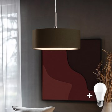 Eglo - LED Żyrandol na lince TUNJA 1xE27/60W/230V brązowy