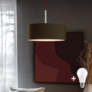 Eglo - LED Żyrandol na lince TUNJA 1xE27/60W/230V brązowy