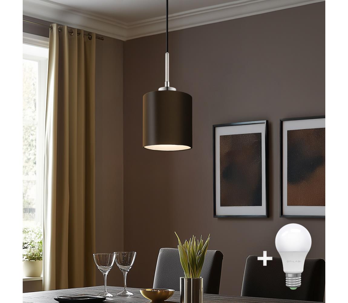 Eglo - LED Żyrandol na lince TUNJA 1xE27/60W/230V brązowy