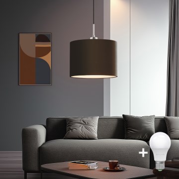 Eglo - LED Żyrandol na lince TUNJA 1xE27/60W/230V brązowy