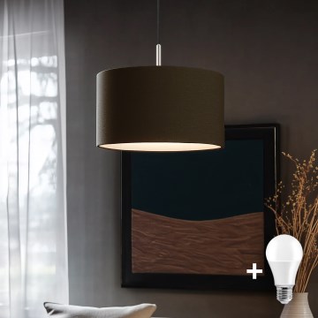 Eglo - LED Żyrandol na lince TUNJA 1xE27/60W/230V brązowy