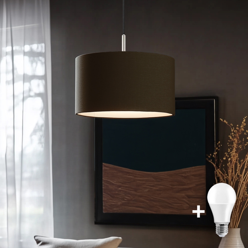Eglo - LED Żyrandol na lince TUNJA 1xE27/60W/230V brązowy
