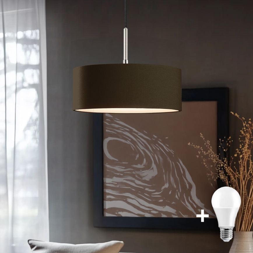 Eglo - LED Żyrandol na lince TUNJA 1xE27/60W/230V brązowy