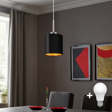 Eglo - LED Żyrandol na lince TUNJA 1xE27/60W/230V czarny