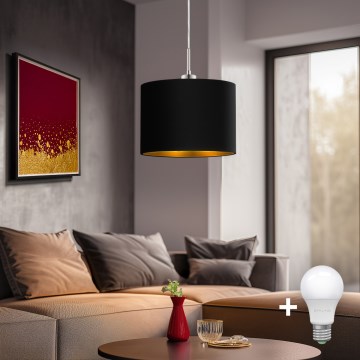 Eglo - LED Żyrandol na lince TUNJA 1xE27/60W/230V czarny