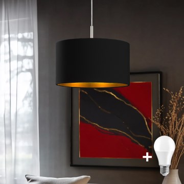 Eglo - LED Żyrandol na lince TUNJA 1xE27/60W/230V czarny