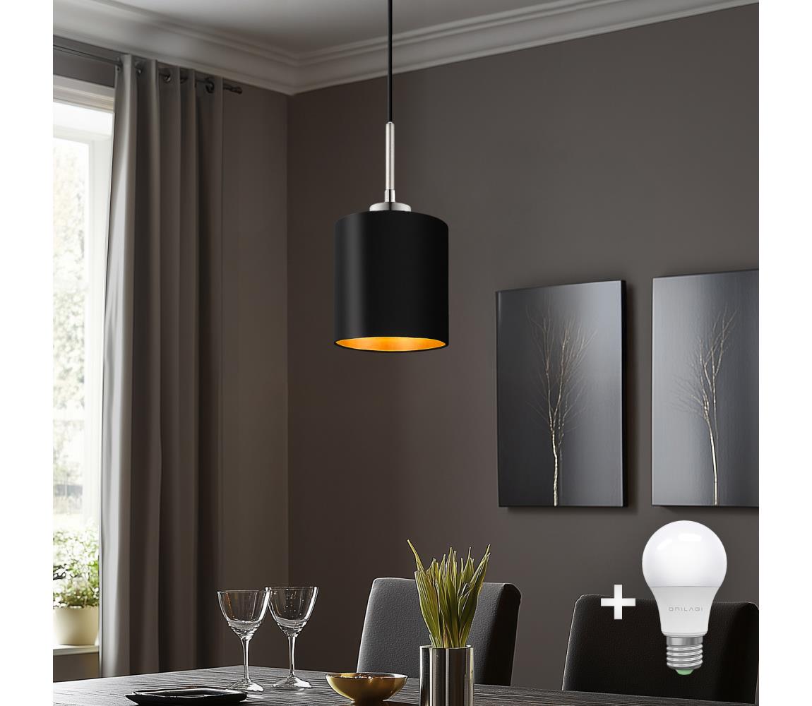 Eglo - LED Żyrandol na lince TUNJA 1xE27/60W/230V czarny