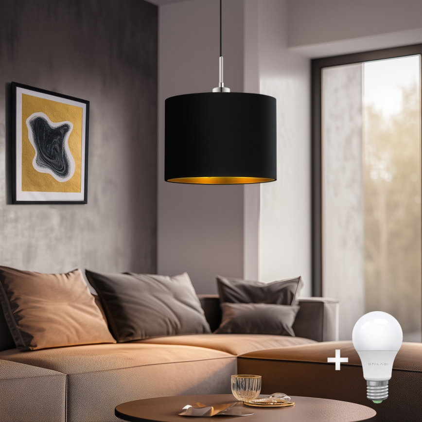Eglo - LED Żyrandol na lince TUNJA 1xE27/60W/230V czarny