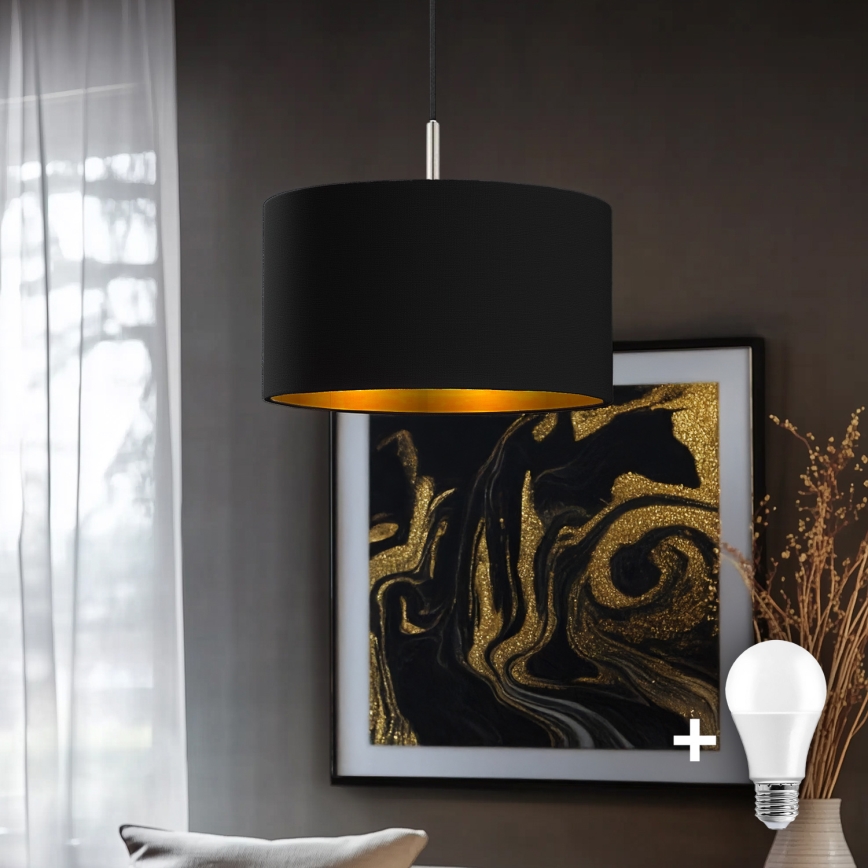 Eglo - LED Żyrandol na lince TUNJA 1xE27/60W/230V czarny