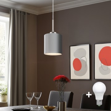 Eglo - LED Żyrandol na lince TUNJA 1xE27/60W/230V szary