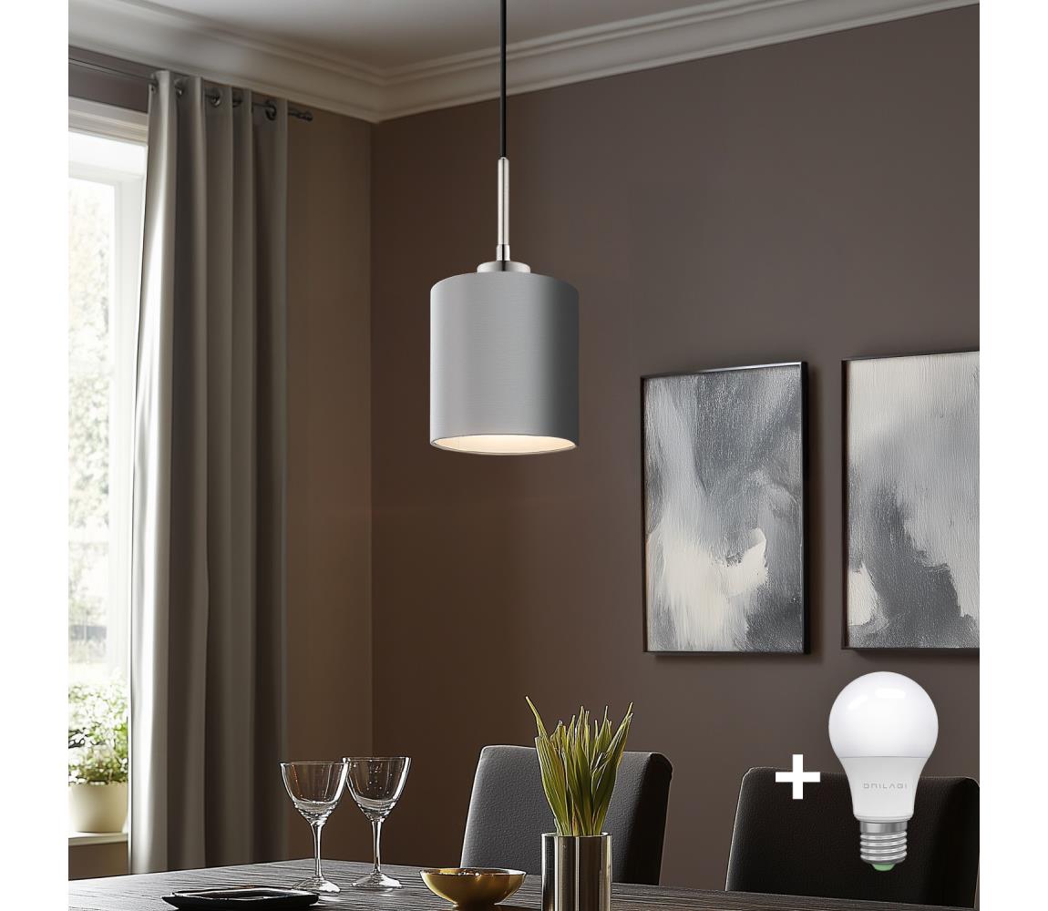 Eglo - LED Żyrandol na lince TUNJA 1xE27/60W/230V szary