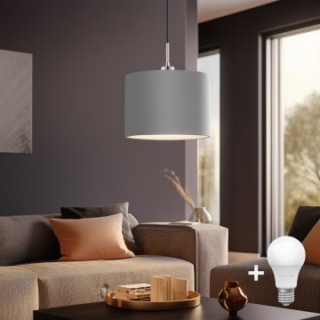Eglo - LED Żyrandol na lince TUNJA 1xE27/60W/230V szary