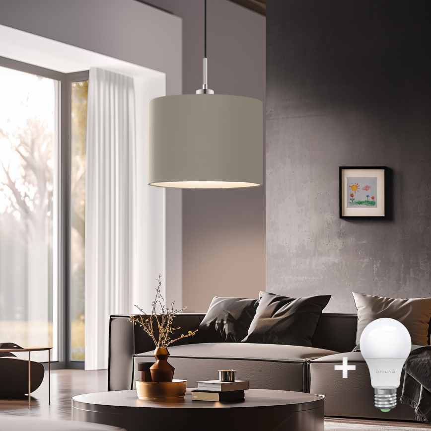 Eglo - LED Żyrandol na lince TUNJA 1xE27/60W/230V taupe