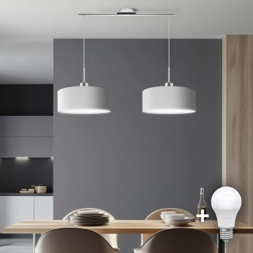 Eglo - LED Żyrandol na lince TUNJA 2xE27/60W/230V biały