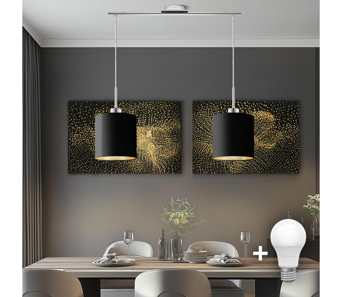 Eglo - LED Żyrandol na lince TUNJA 2xE27/60W/230V czarny