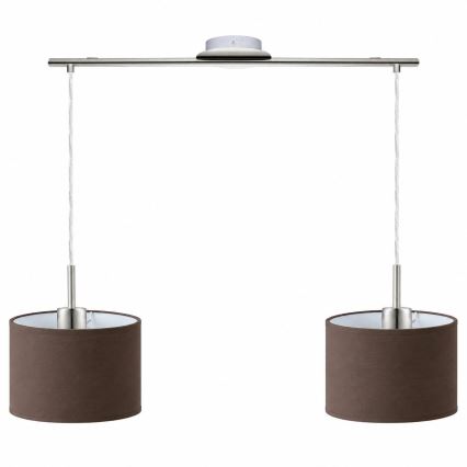 Eglo - LED Żyrandol na lince TUNJA 2xE27/60W/230V matowy chrom/brązowy