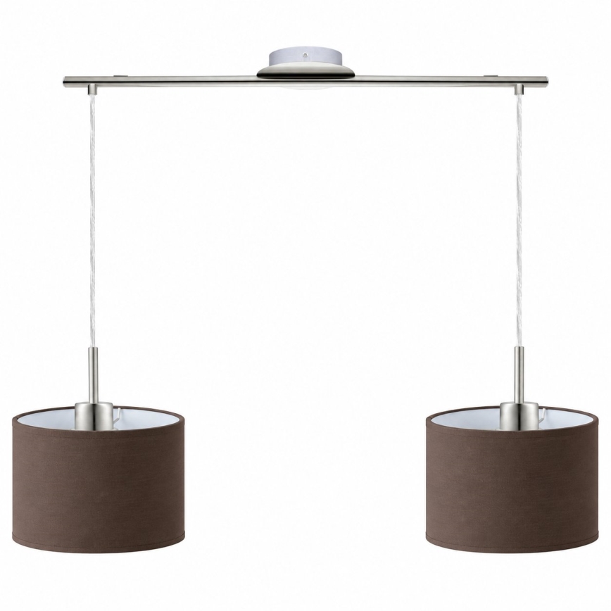 Eglo - LED Żyrandol na lince TUNJA 2xE27/60W/230V matowy chrom/brązowy