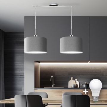 Eglo - LED Żyrandol na lince TUNJA 2xE27/60W/230V szary